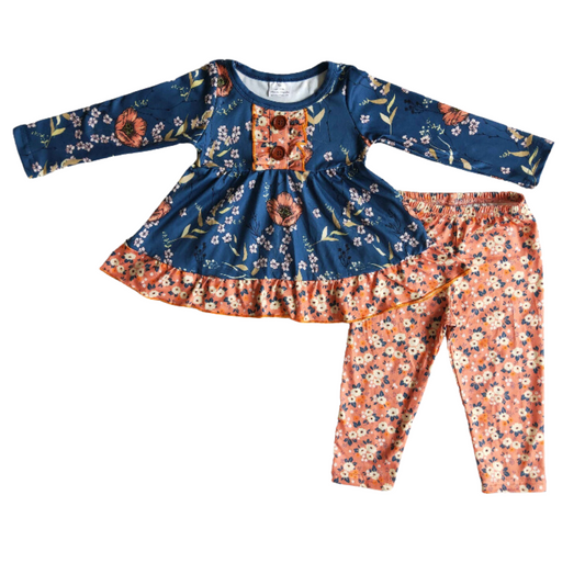 Fall Floral Girls Boutique Set