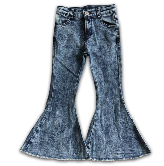 Denim Acid Wash Bell Bottom Flare Jeans