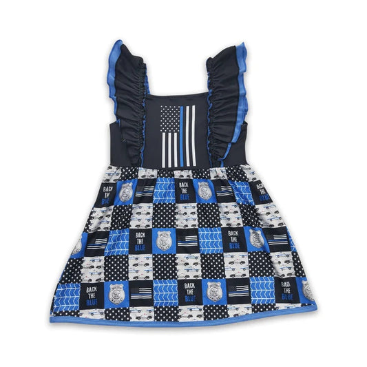 Back The Blue Police Print Dress