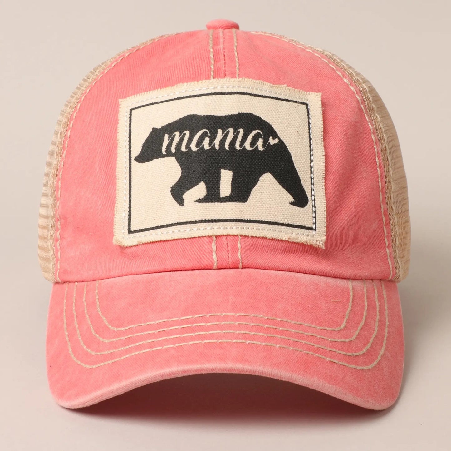 Mama Bear Patch Mesh Baseball Hat/Cap For Women